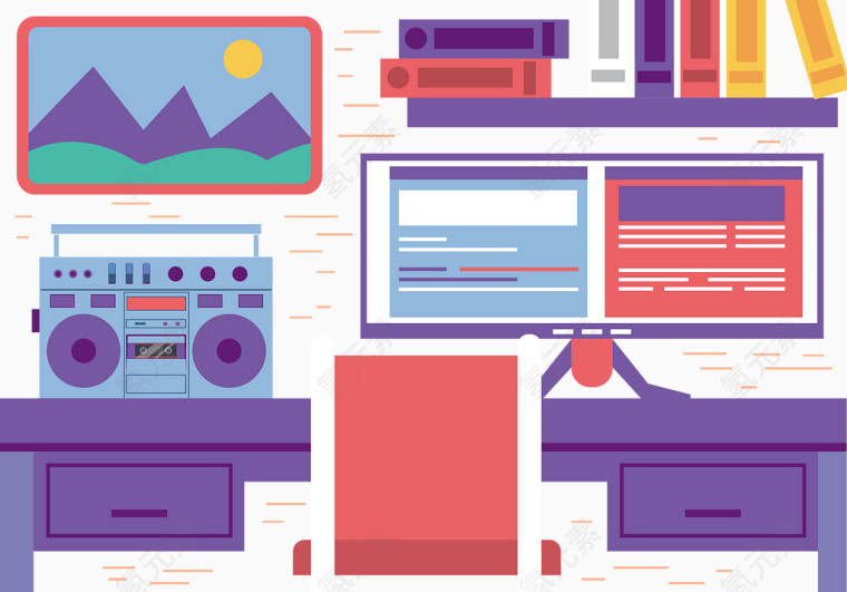 高档办公环境矢量素材