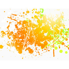 炫彩渐变五彩潮流墨迹矢量素材