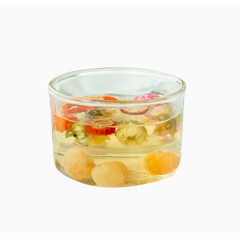 玻璃杯里的花茶