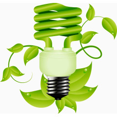 创意环保绿色灯泡免扣素材