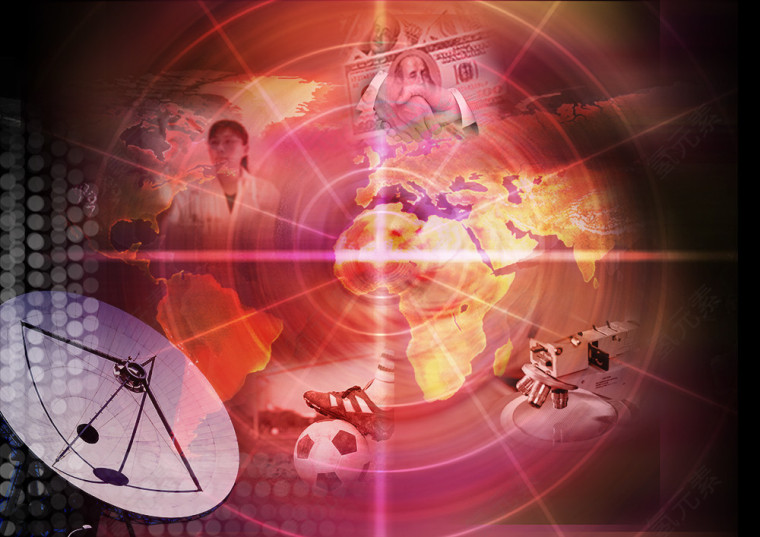 时尚科技未来感的炫彩地球背景图
