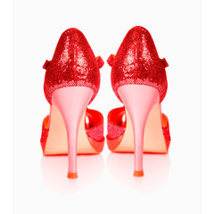 以上红色的高跟鞋