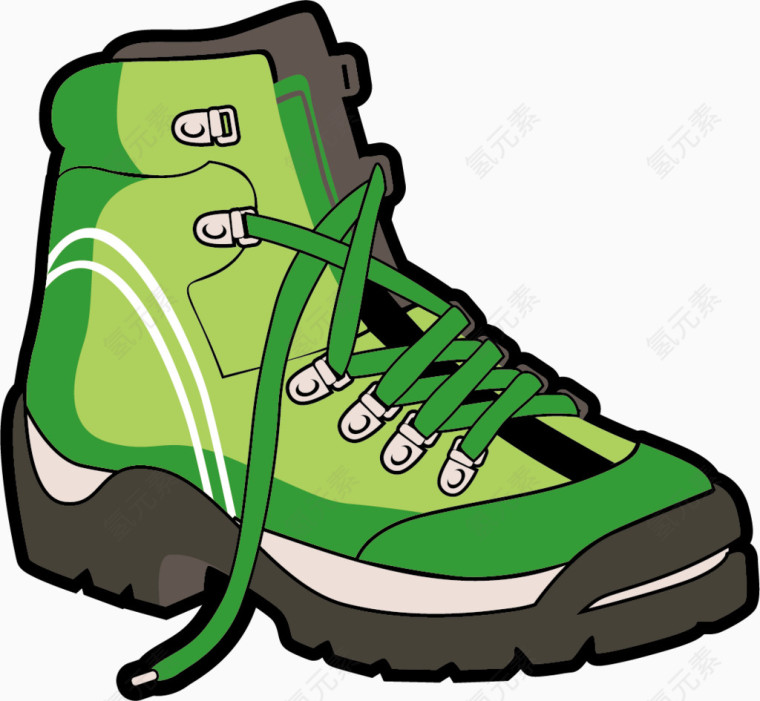 矢量绿色的运动鞋