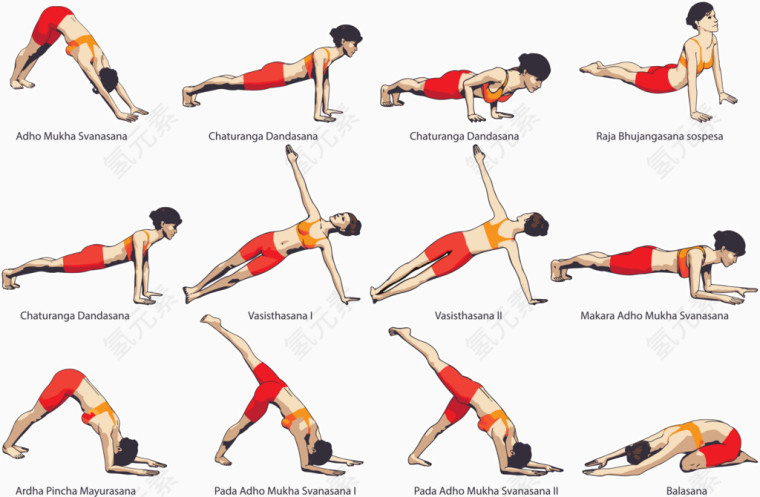 矢量瑜伽健身图片