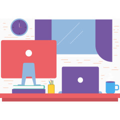 简约办公环境矢量素材