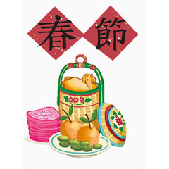 春节年味食物插画