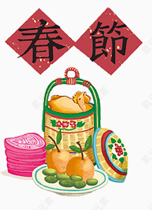 春节年味食物插画