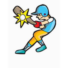 奋力的棒球运动员