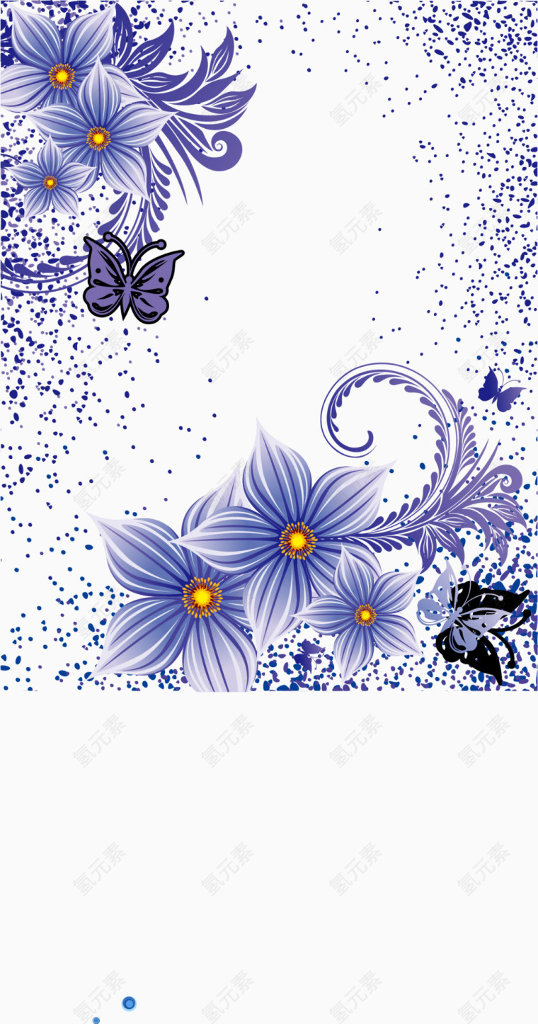 蓝色花卉底纹