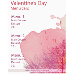 粉色水彩风景画菜单
