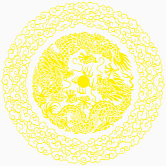 黄色中国风花纹