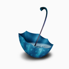 蓝色雨伞