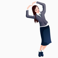 做爱心动作的女孩