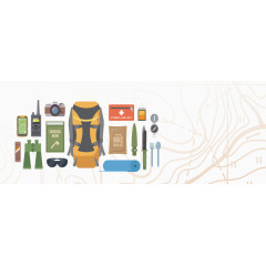 登山工具矢量图