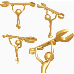 拿扳手的矢量金属小人