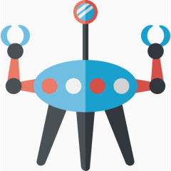 矢量创意PPT设计降落飞行器图标