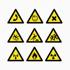 矢量手绘警示牌