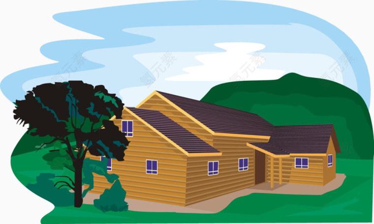 矢量屋舍素材