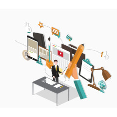 矢量立体商务会议素材