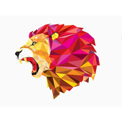 彩色狮子头凶猛侧面
