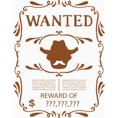 复古花纹通缉令