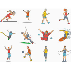 矢量卡通运动员