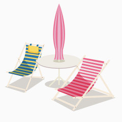 矢量条纹沙滩椅