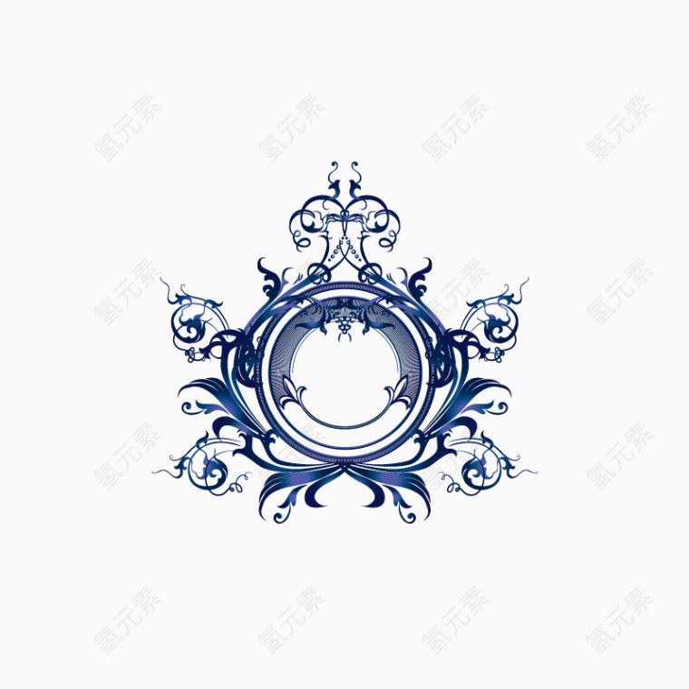 蓝色矢量边框