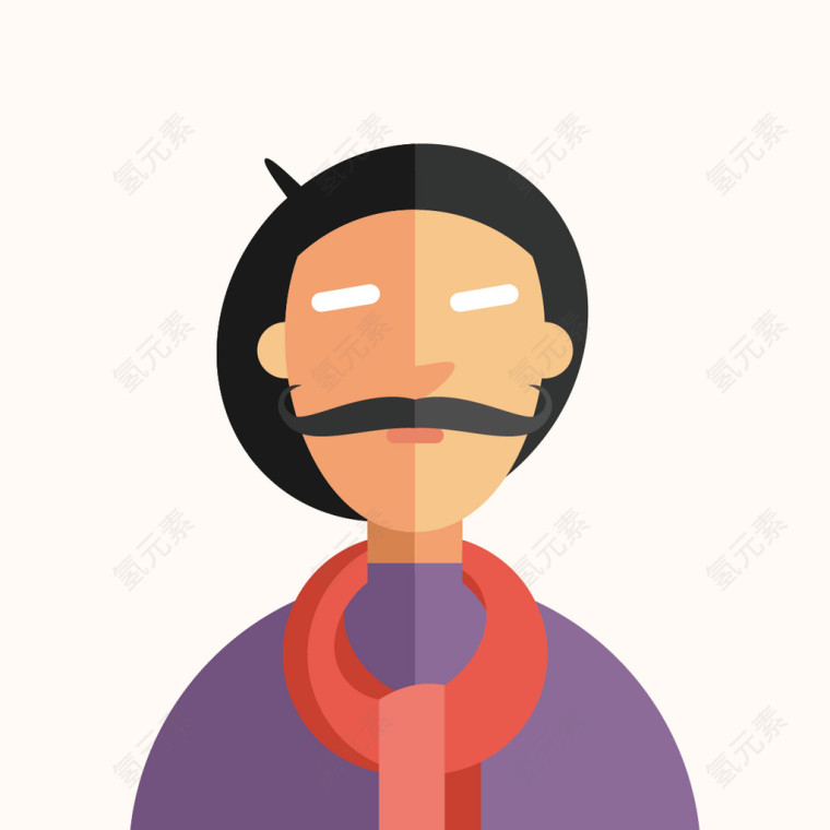 阿拉伯男士头像矢量