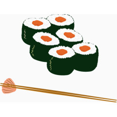 日式寿司和筷子