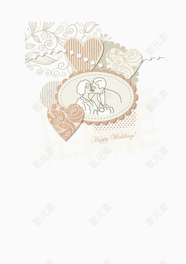 矢量元素婚礼标签背景