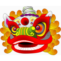 矢量手绘彩色狮子头