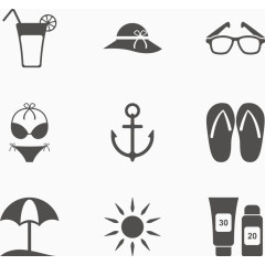 夏日旅游素材和元素