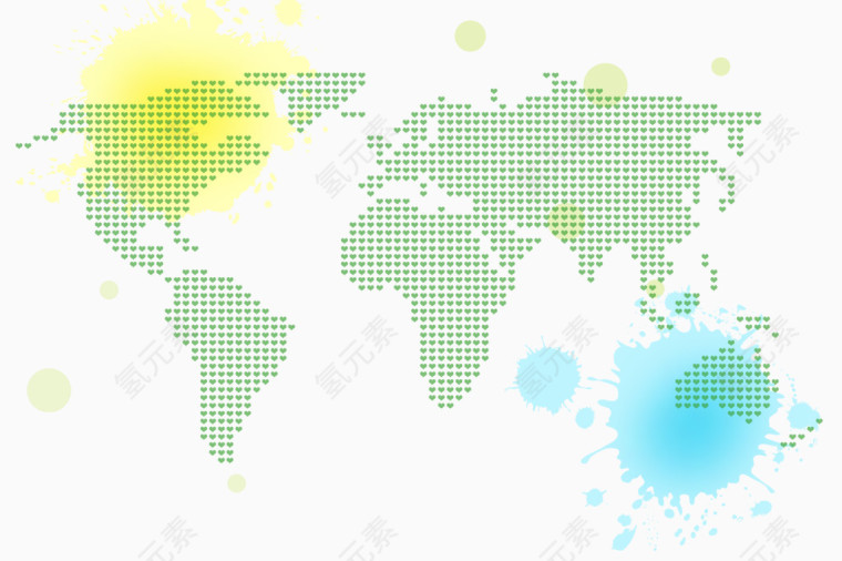 世界大洲分布波点图