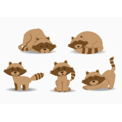 小浣熊手绘矢量图