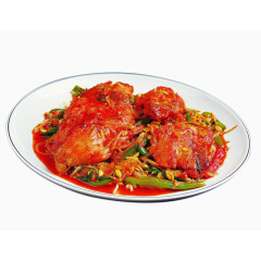 辣焖银鳕鱼免抠素材