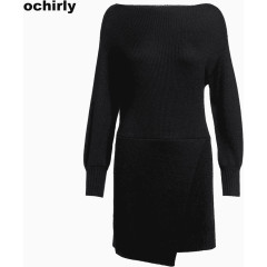 不规则下摆连衣裙欧时力