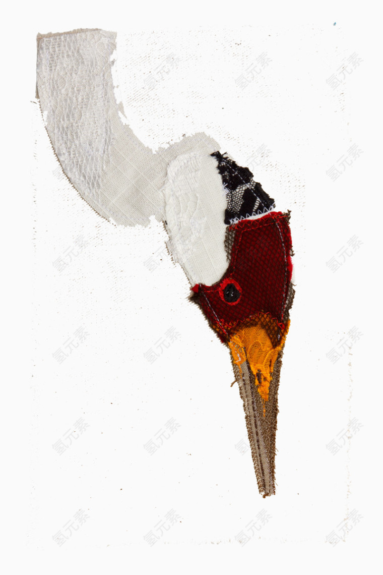 创意设计布贴鹤头