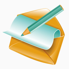 黄色质感卡通信封