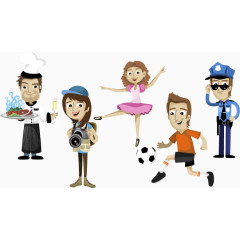 职业人物扁平矢量图