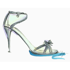 清新可爱性感卡通手绘高跟鞋