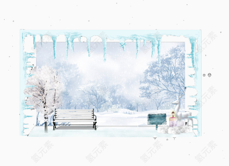 冬日冰雪边框