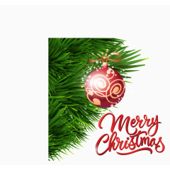 红色圣诞球卡片