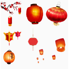 新年多种红色喜庆灯笼 孔明灯