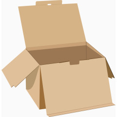 矢量手绘开口的纸箱