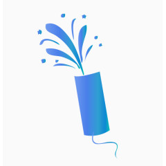 蓝色渐变矢量点燃的炮竹