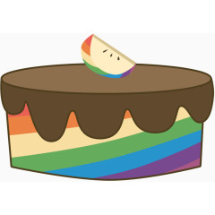 巧克力彩虹蛋糕矢量图