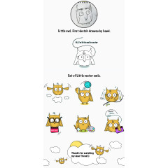 可爱猫头鹰形象组