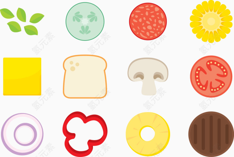 矢量图丰盛的食材