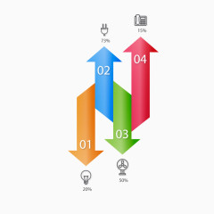 矢量PPT箭头纸折